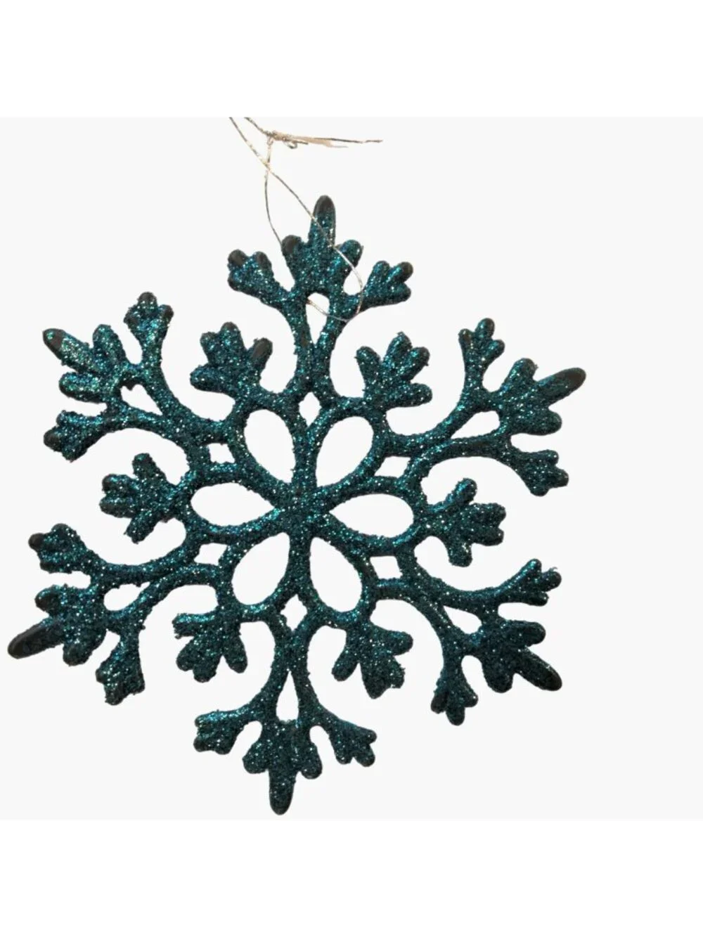 Holiday Time Blue Glitter Snowflake Christmas Ornament Winter Crafting 5 x 5 Inc